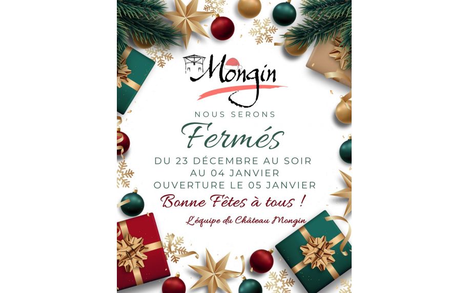 Fermeture fêtes de fin d'année